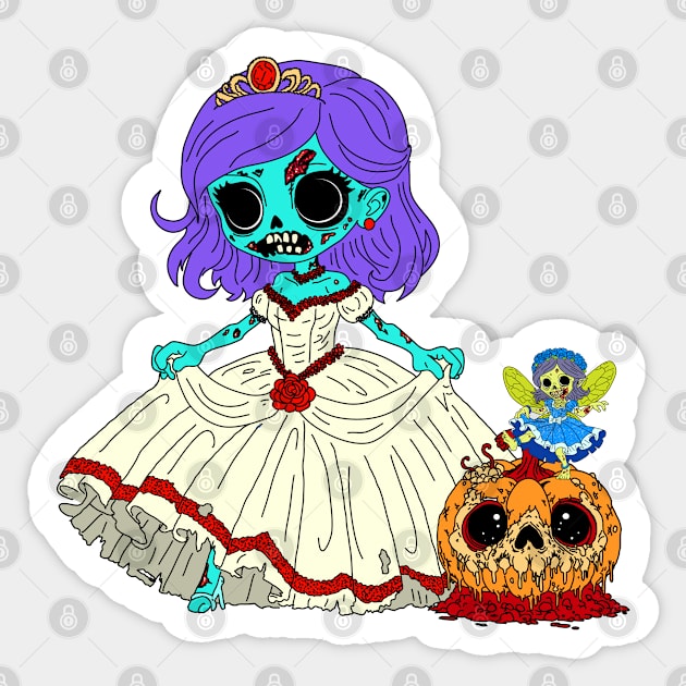 Zombie Cinderella Sticker by H. R. Sinclair